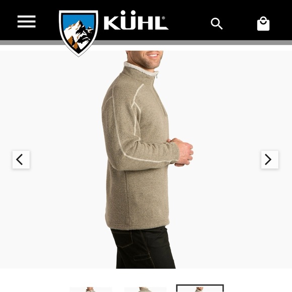 KUHL Men’s Europa 1/4 Zip in Oatmeal - Size Small - Excellent Condition! - Picture 3 of 12